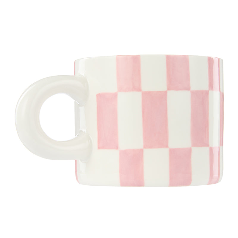 Check Mug & Plate Set Pink/Green