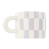 Check Mug & Plate Set Lilac/Navy