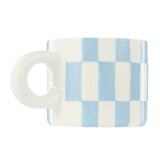 Check Mug & Plate Set Blue & Orange