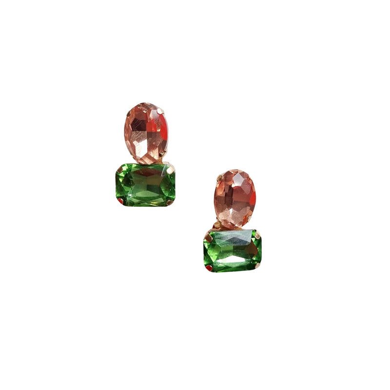 Find Gem Earrings Champagne/Green - Zoda at Bungalow Trading Co.