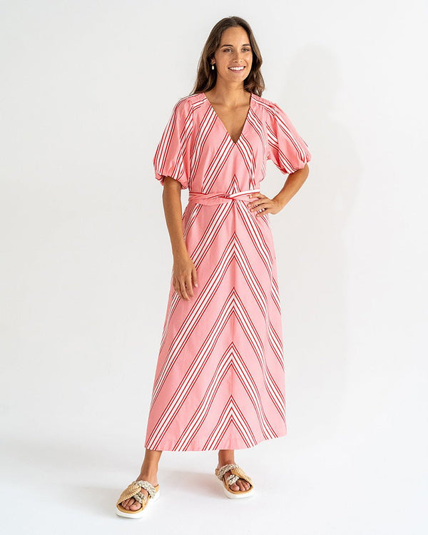 Find Geneva Dress Candy Stripe - Elms + King at Bungalow Trading Co.