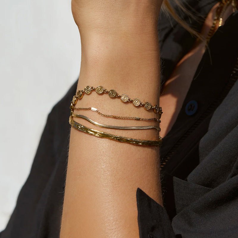 Find Genevieve Gold Bracelet - Arms of Eve at Bungalow Trading Co.