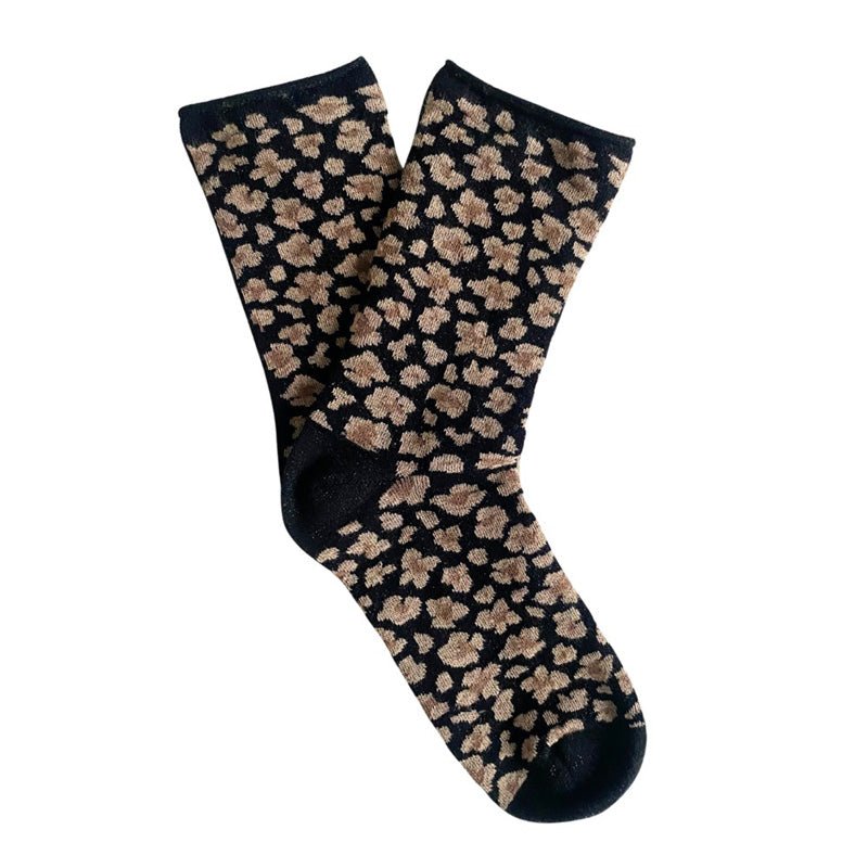 Find Glitter Lurex Socks Leopard Black - Klue at Bungalow Trading Co.