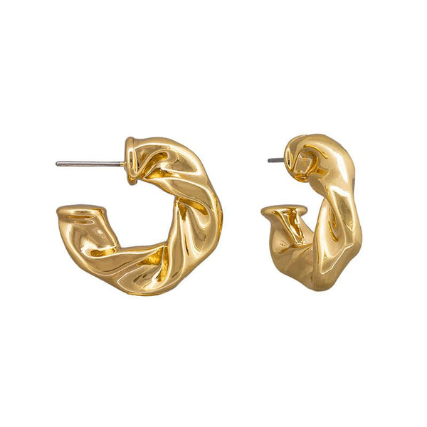 Find Gold Soft Twist Hoop Earrings - Tiger Tree at Bungalow Trading Co.