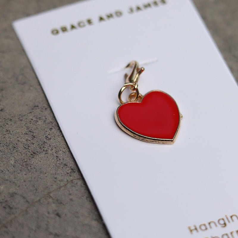 Find Hanging Charm Heart Red - Grace and James at Bungalow Trading Co.