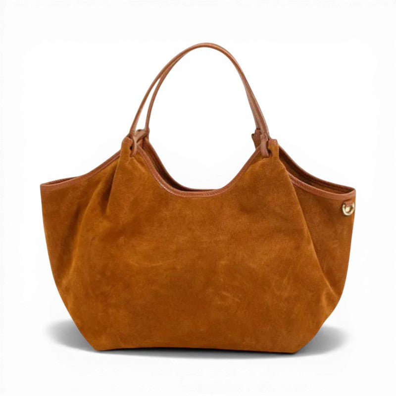 Hector Large Camel Suede Tote Bag