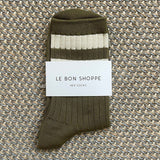 Find Her Socks Varsity Fern/White - Le Bon Shoppe at Bungalow Trading Co.