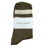 Find Her Socks Varsity Fern/White - Le Bon Shoppe at Bungalow Trading Co.