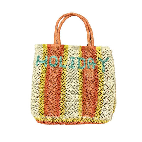 Find Holiday Monty Jute Bag Multi/Aqua - The Jacksons at Bungalow Trading Co.