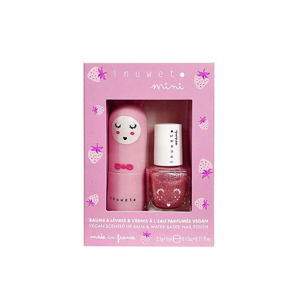 Strawberry Lip Balm + Polish Duo