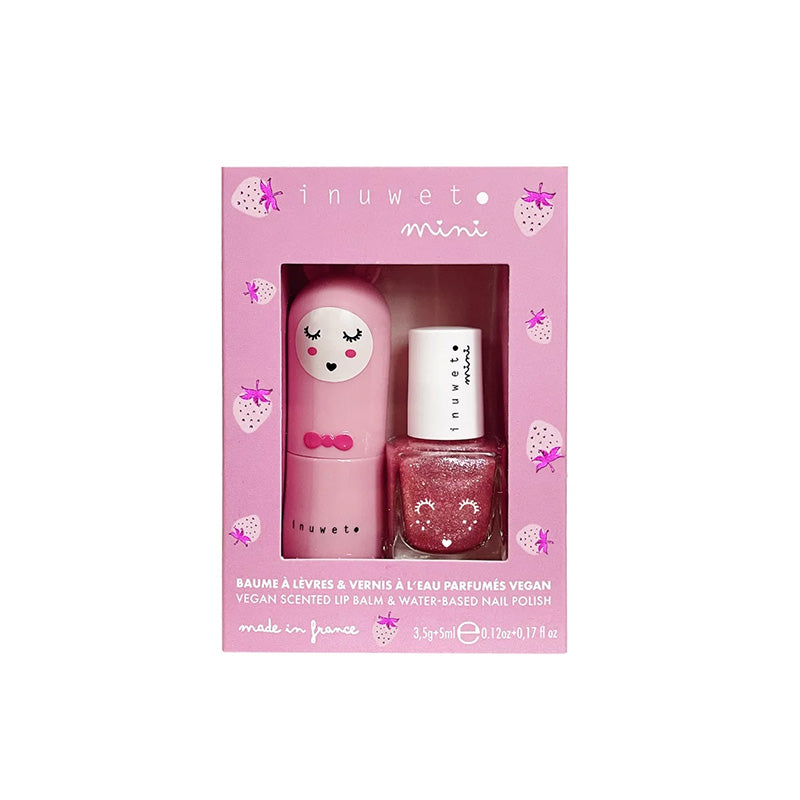 Strawberry Lip Balm + Polish Duo
