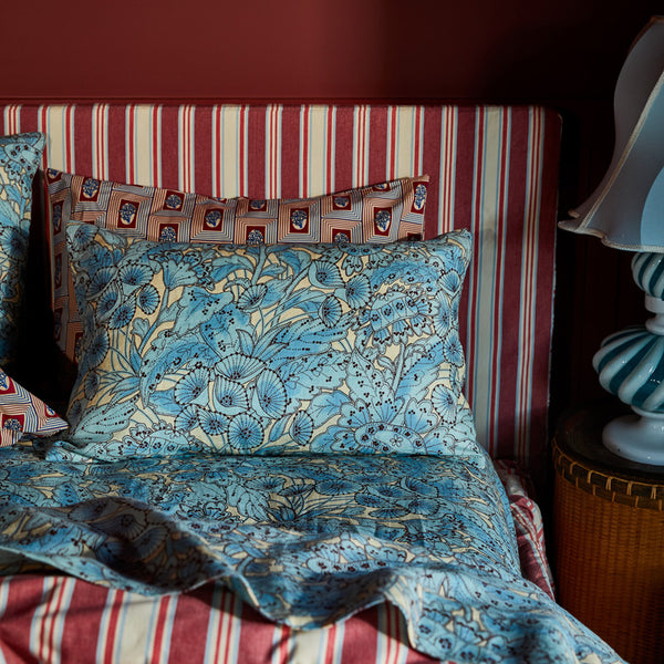 Lucia Linen Pillowcase Set Cerulean