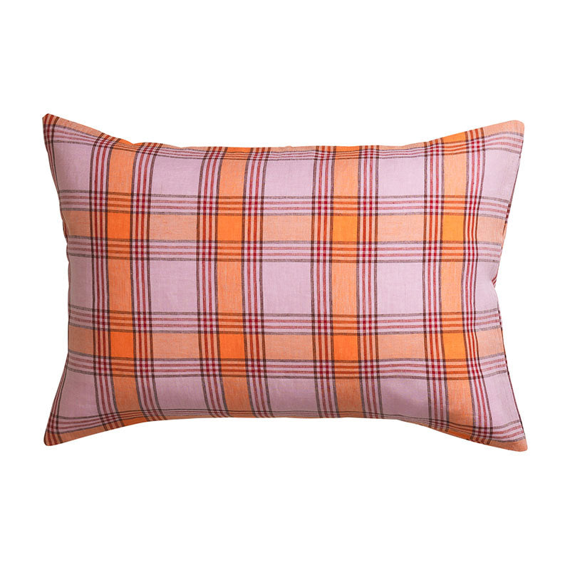 Isla Linen Pillowcase Set Vivid Coral