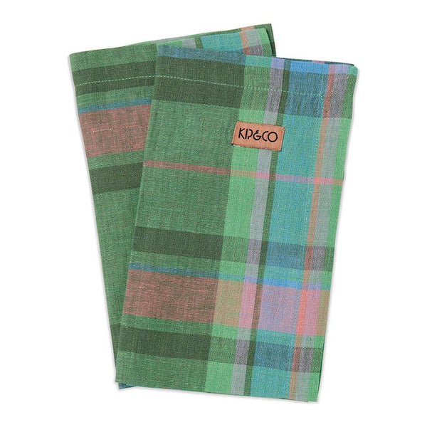 Find Jewel Of the Nile Tartan Linen Napkins Set of 4 - Kip & Co at Bungalow Trading Co.