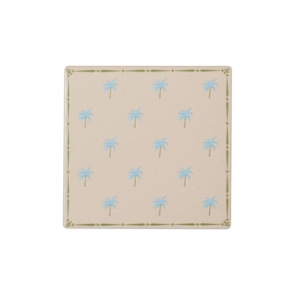 Find Jungle Ceramic Coaster Blue Palm Trees - Coast to Coast at Bungalow Trading Co.