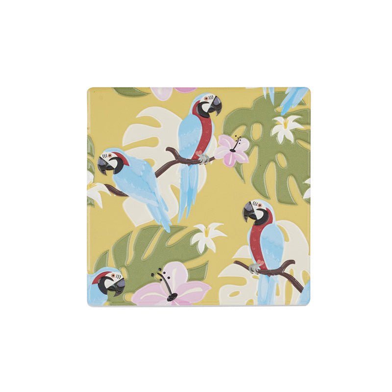 Find Jungle Ceramic Coaster Parrot - Coast to Coast at Bungalow Trading Co.