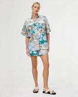 Find Juniper Shirt Cyan Patchwork - Kinney at Bungalow Trading Co.