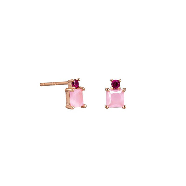 Find Juno Stud Earrings Rose Quartz - Tiger Tree at Bungalow Trading Co.