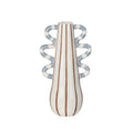 Harper Stripe Vase Brown/Blue/Off White