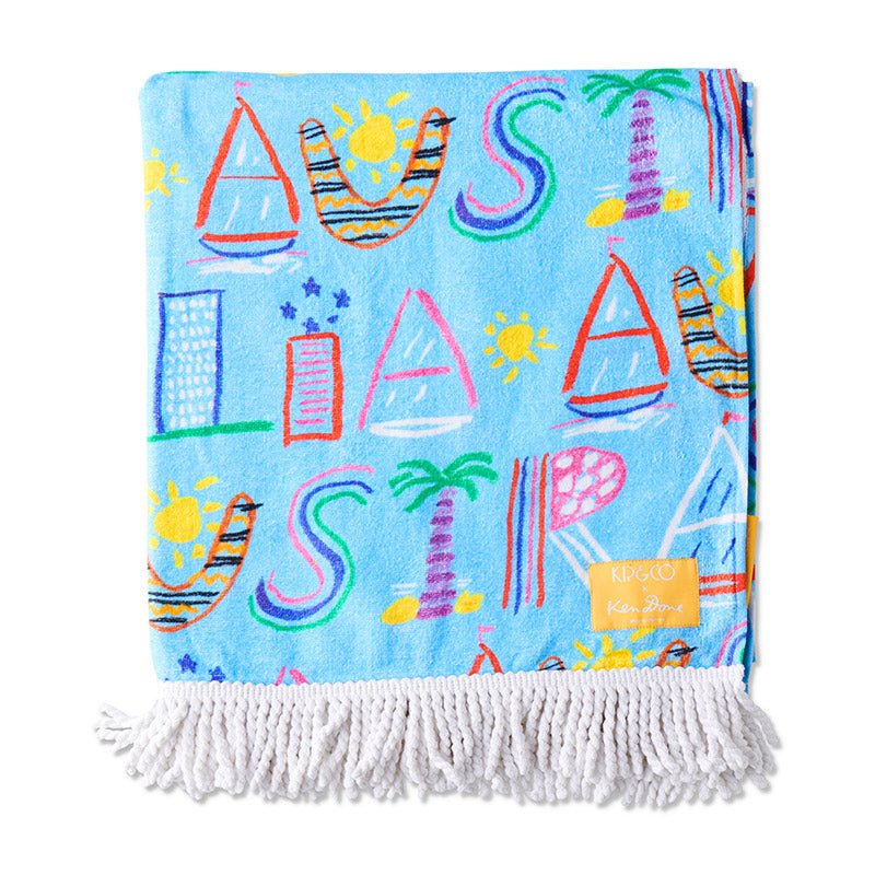 Find Ken Done Australia Mate Terry Beach Towel - Kip & Co at Bungalow Trading Co.