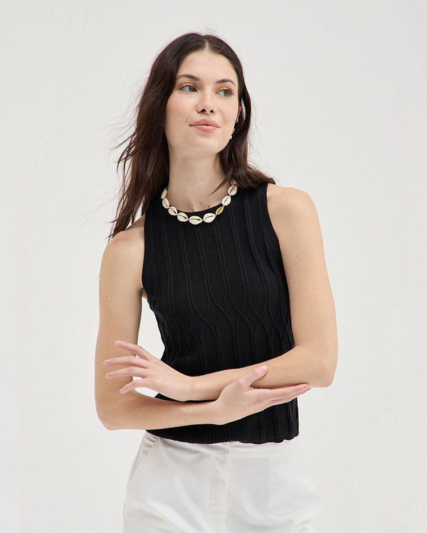 Find Knit Tank Black - Holiday Shop at Bungalow Trading Co.