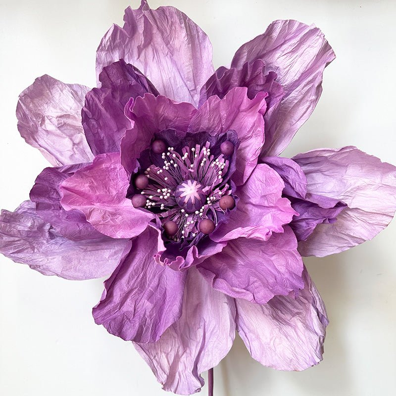 Find Large Poppy Paper Flower Mauve - Nibbanah at Bungalow Trading Co.