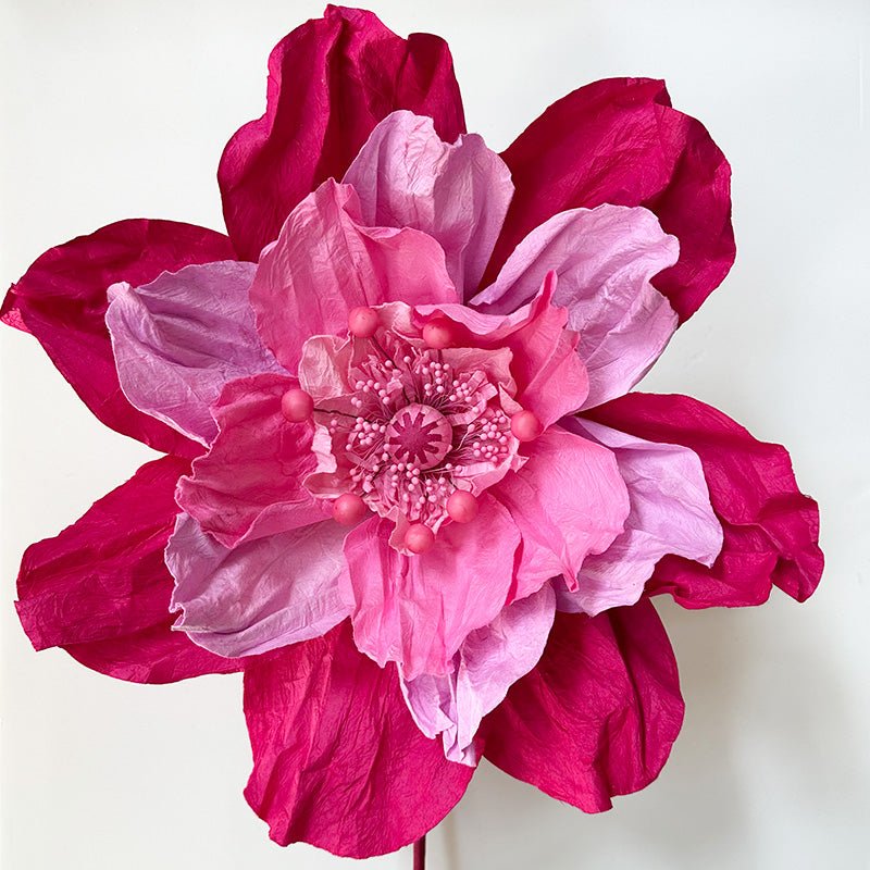 Find Large Poppy Paper Flower Pink - Nibbanah at Bungalow Trading Co.