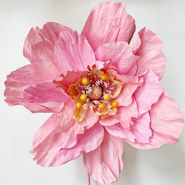 Find Large Poppy Paper Flower Salmon - Nibbanah at Bungalow Trading Co.