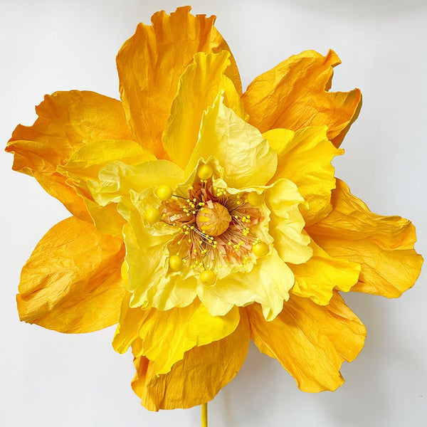 Find Large Poppy Paper Flower Yellow - Nibbanah at Bungalow Trading Co.