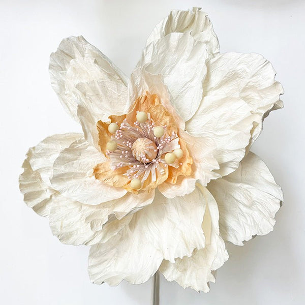 Find Large Poppy Paper Flowers White - Nibbanah at Bungalow Trading Co.