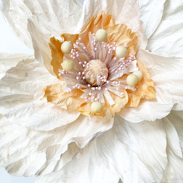 Find Large Poppy Paper Flowers White - Nibbanah at Bungalow Trading Co.