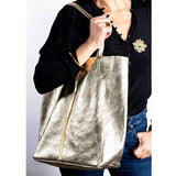 Find Large Tote Metallic Gold - Maison Fanli at Bungalow Trading Co.