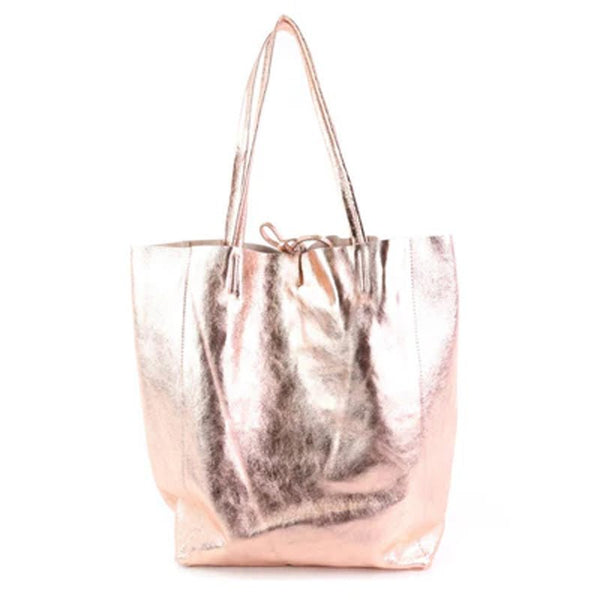 Find Large Tote Metallic Rose - Maison Fanli at Bungalow Trading Co.