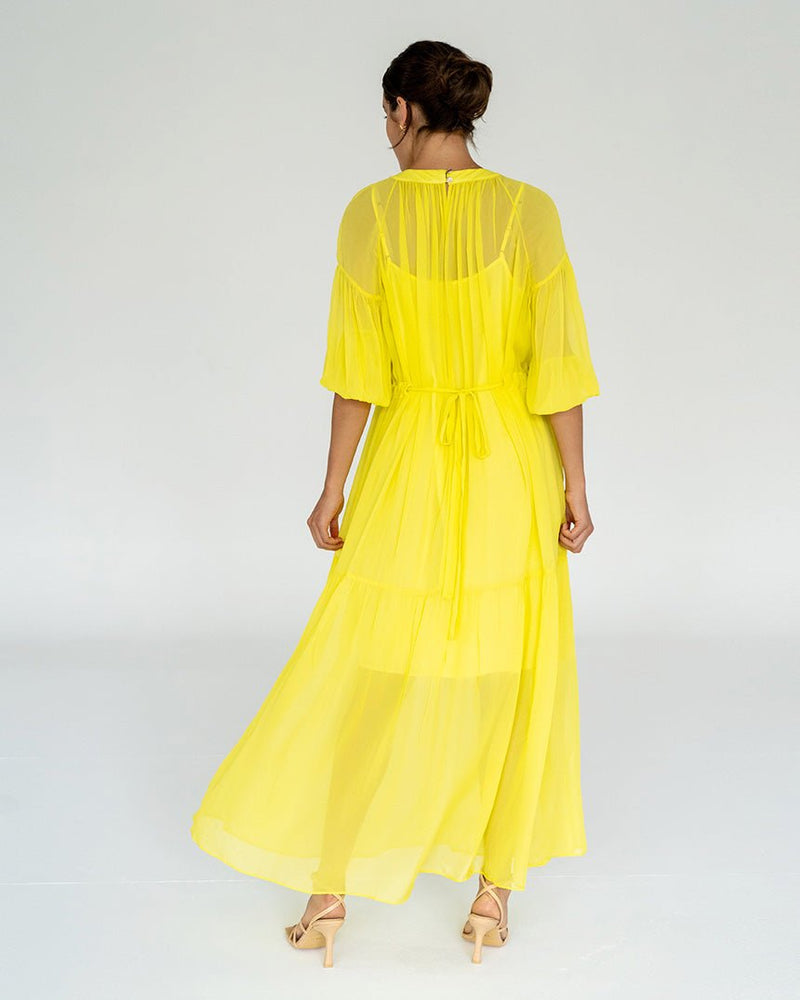 Find Laurent Dress Sunglow Yellow - Arlington Milne at Bungalow Trading Co.