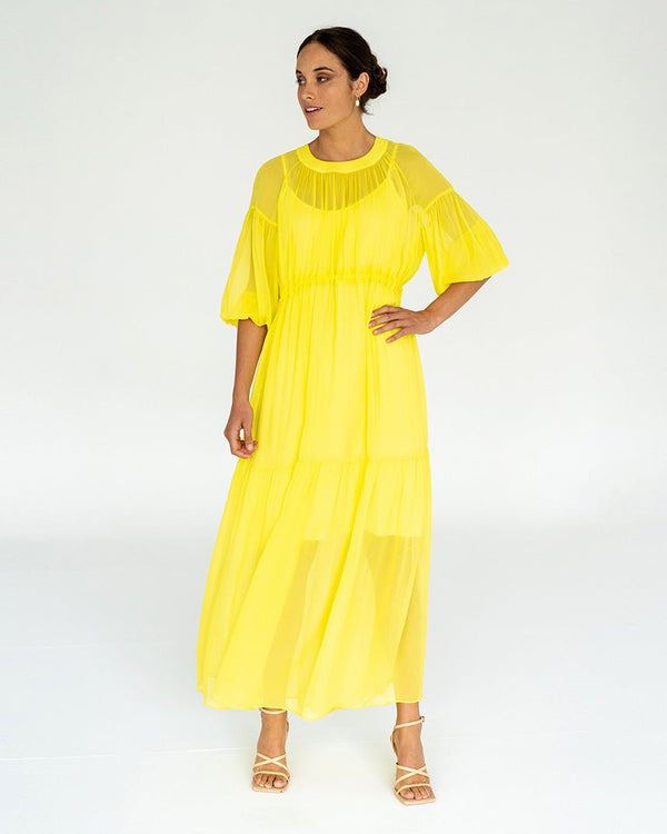 Find Laurent Dress Sunglow Yellow - Arlington Milne at Bungalow Trading Co.