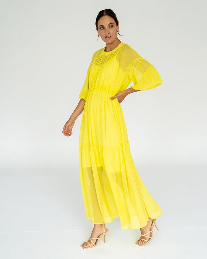 Find Laurent Dress Sunglow Yellow - Arlington Milne at Bungalow Trading Co.