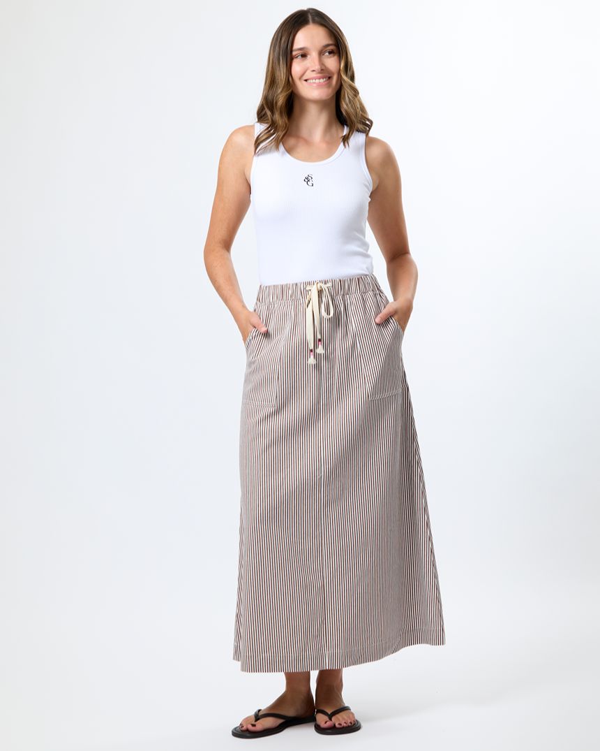 Leena Skirt Chocolate Stripe