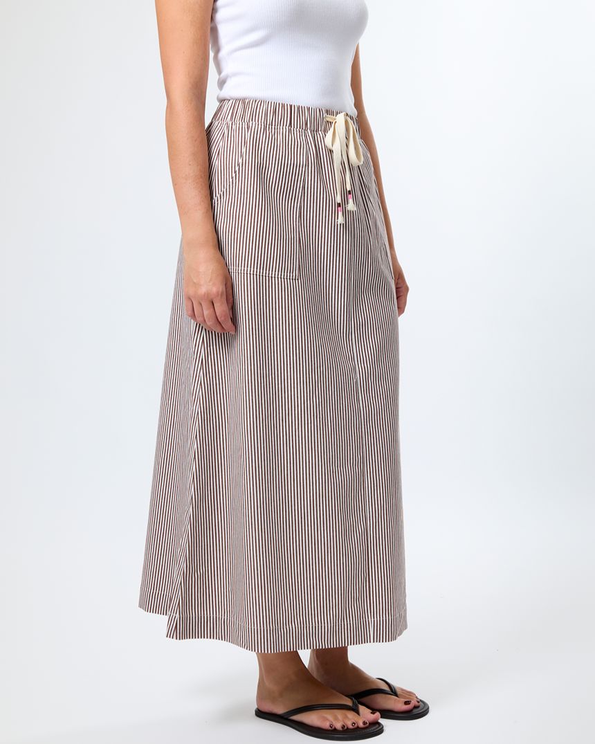 Leena Skirt Chocolate Stripe