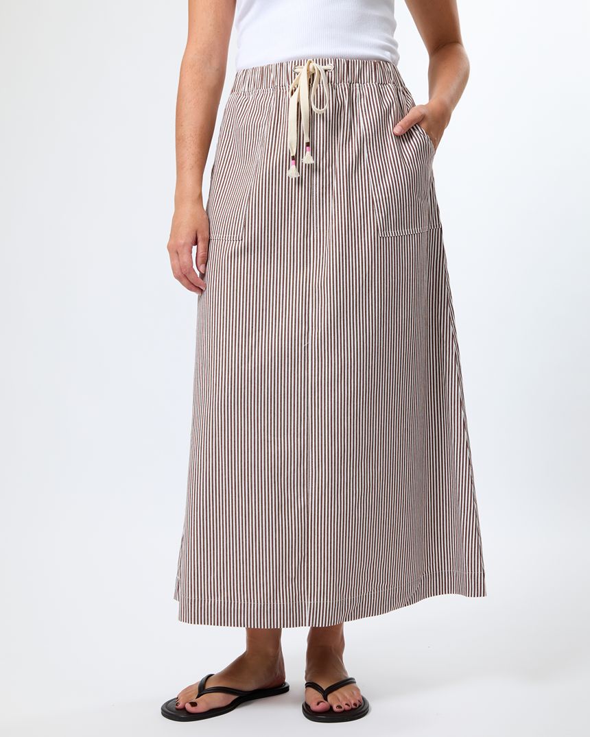 Leena Skirt Chocolate Stripe