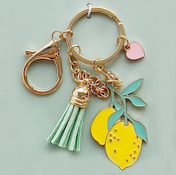 Find Lemons with Tassel Keyring Bag Charm - Urban Products at Bungalow Trading Co.