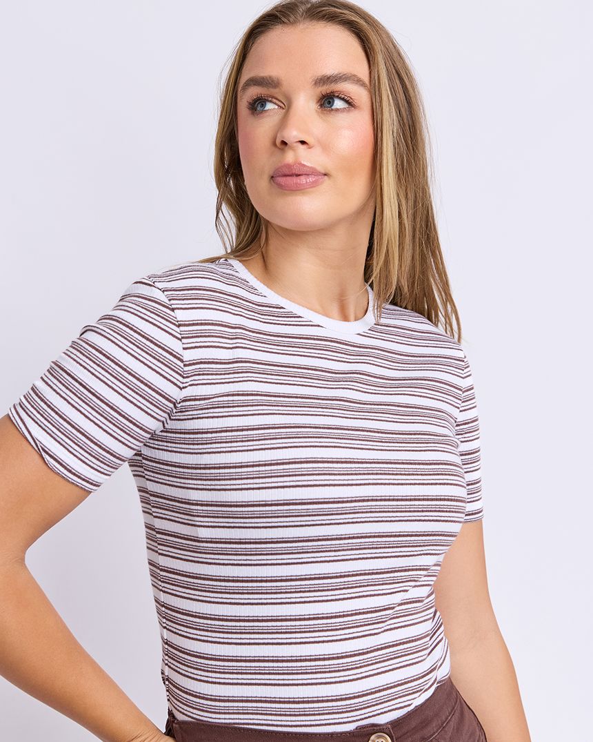 Leona Rib Top Chocolate