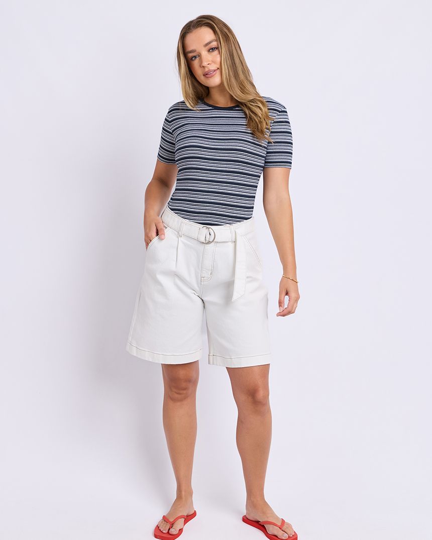 Leona Rib Top Navy