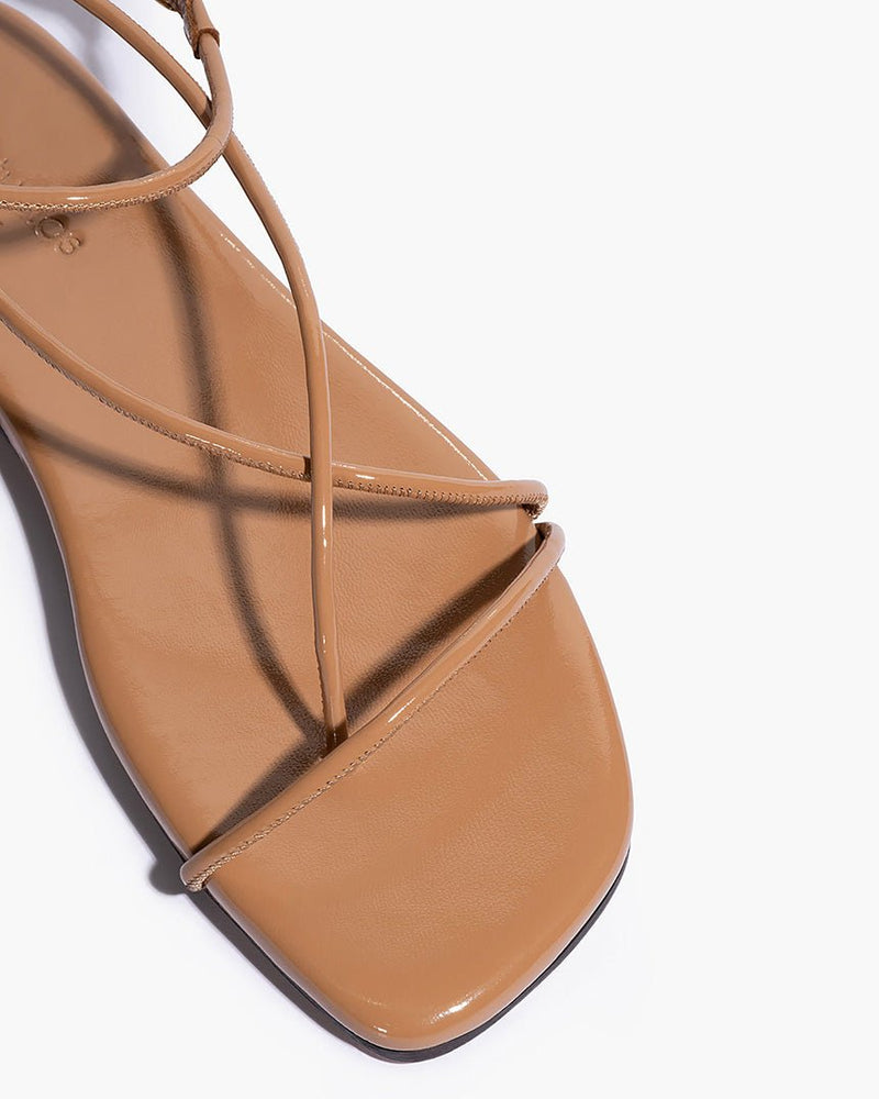 Find Lily Sandals Caramel Patent - DOF Studios at Bungalow Trading Co.