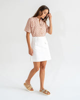 Find Lincoln Mini Skirt White - Elms + King at Bungalow Trading Co.