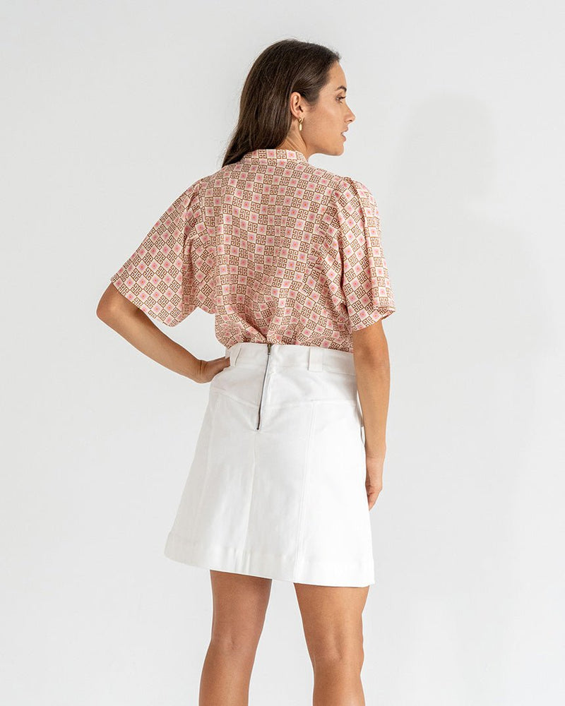 Find Lincoln Mini Skirt White - Elms + King at Bungalow Trading Co.