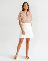 Find Lincoln Mini Skirt White - Elms + King at Bungalow Trading Co.