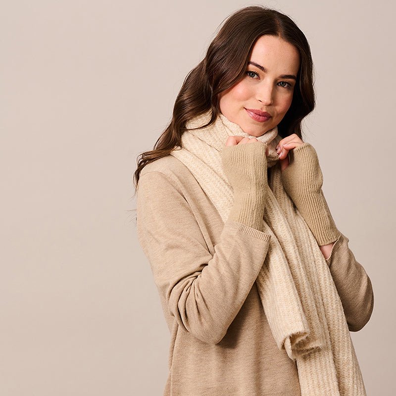 Find Long Fingerless Gloves Oat - Tiger Tree at Bungalow Trading Co.