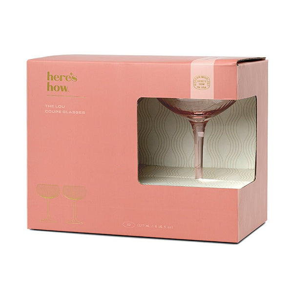 Find Lou Coupe Glass Set of 2 Blush Pink - Designworks at Bungalow Trading Co.