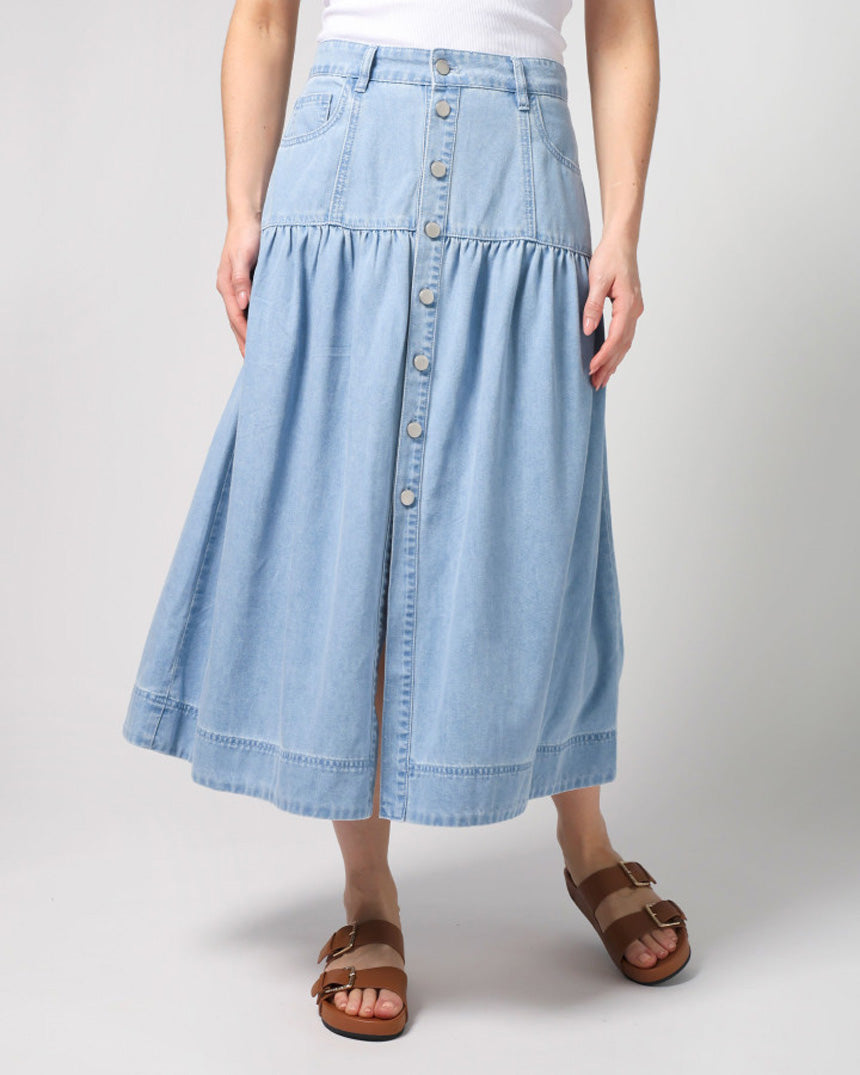 Lou Skirt Light Denim