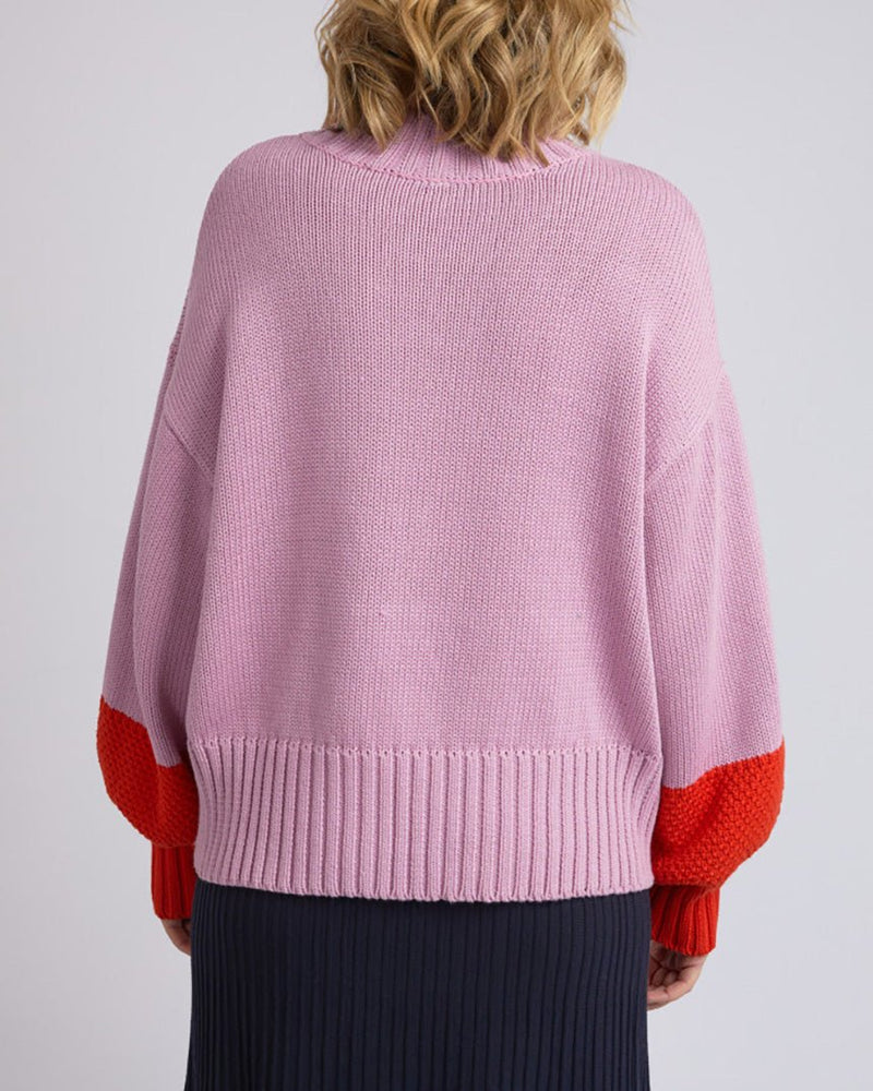 Find Louie Mock Neck Knit Peony - Elm at Bungalow Trading Co.